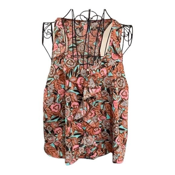 I LOVE H81 Ruffle front floral tank size M - Picture 1 of 7